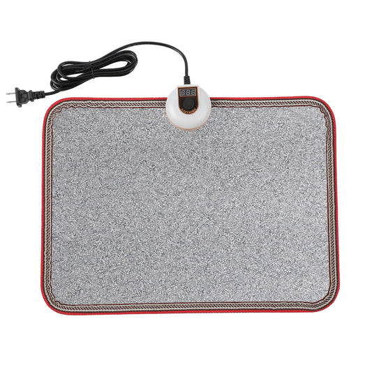 AC 230V Heated Floor Mat for Foot, Carbon Crystal Heating Pad, Electric Heated Foot Warmers for Office, Home(Grey)