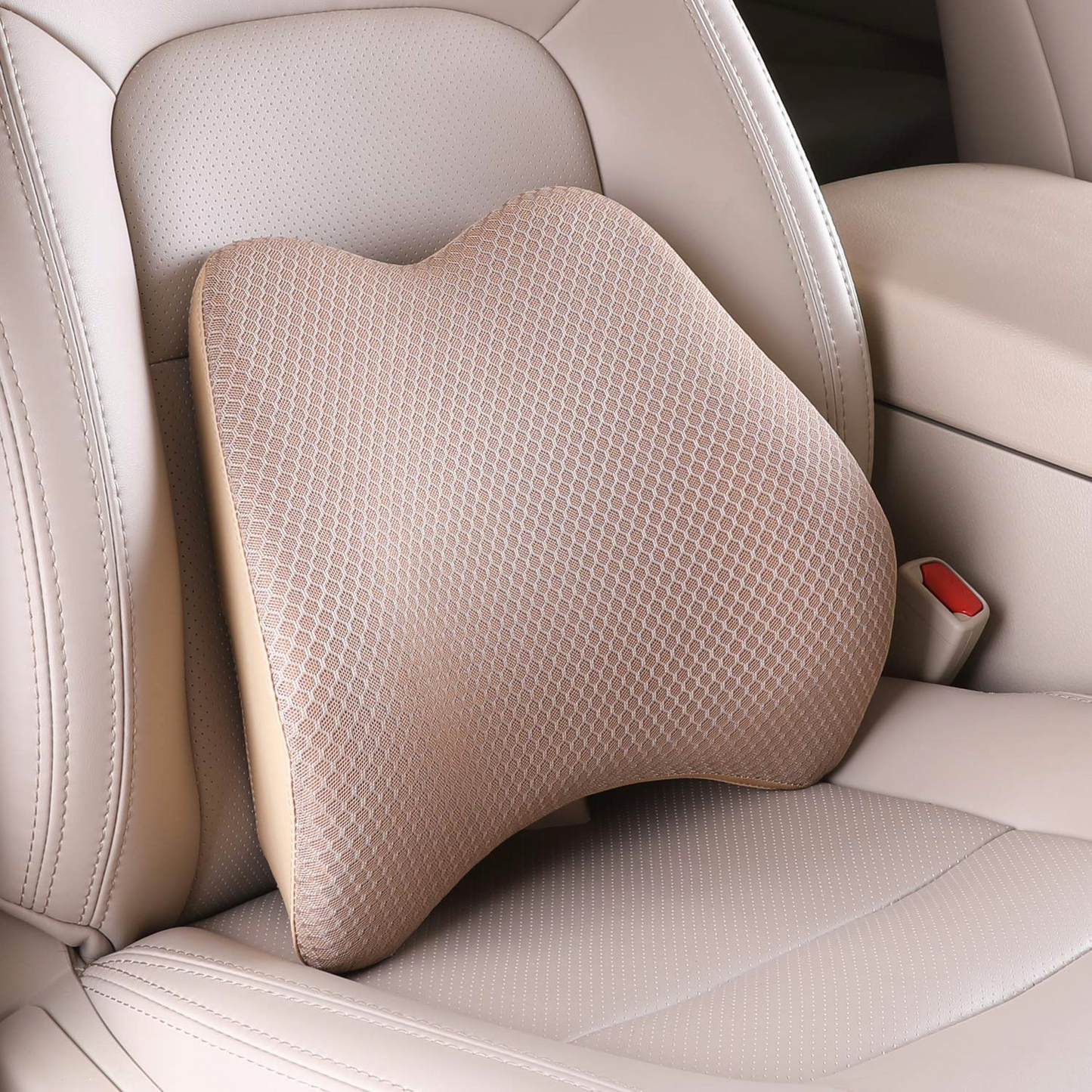Lumbar Support Pillow for Car, Memory Foam Back Support Cushion Universal Fit for Car, SUV, Truck, Office Chair, Wheelchair (Black)