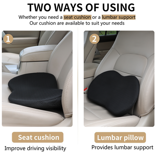 KINGLETING Car Seat Cushion for Back and Seat, Winter Seat Cushion for  Driver or Passenger.(Black)