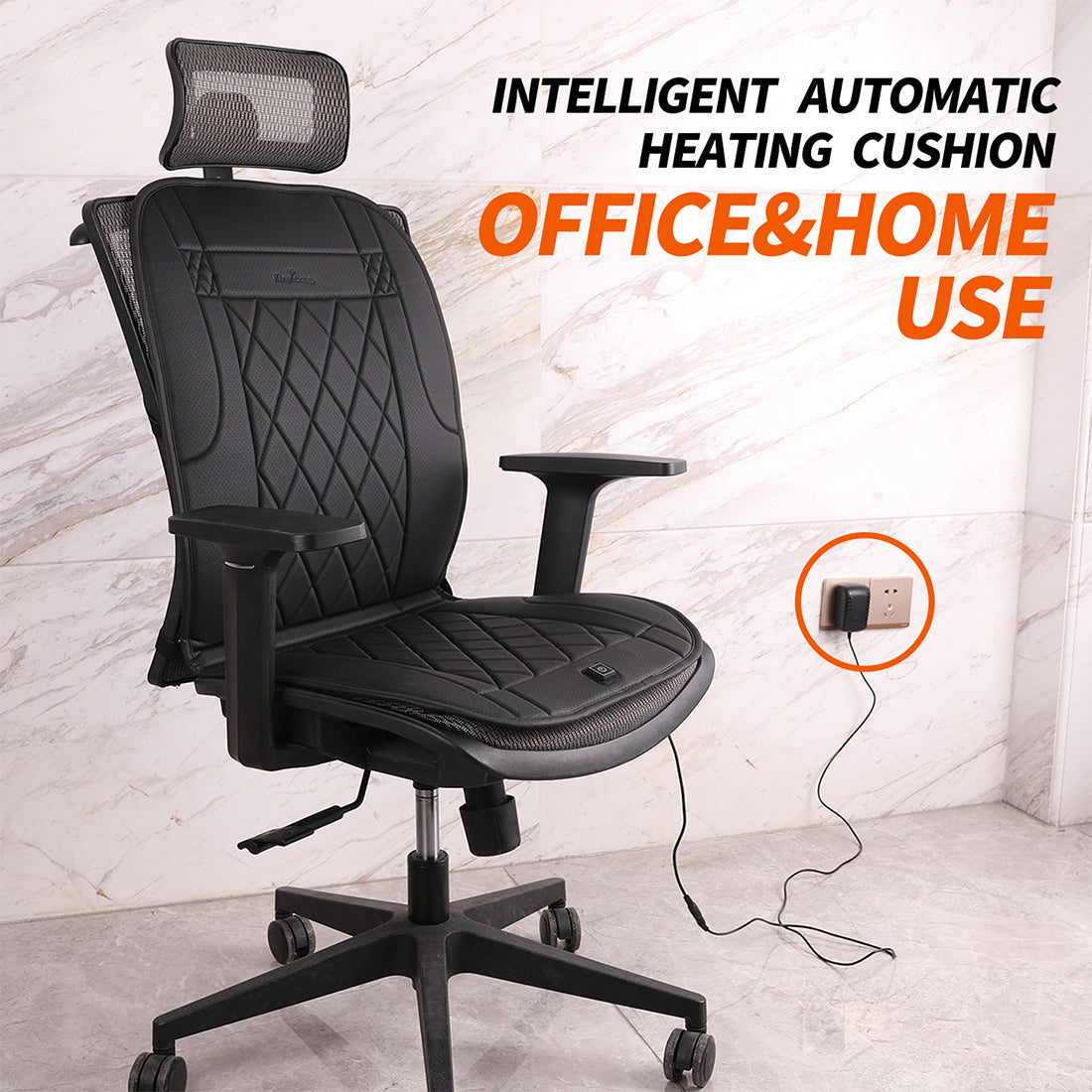KINGLETING Heated Seat Cushion with Pressure Sensitive Switch, Heat Seat Cover for Home, Office Chair and More(Back and Seat)