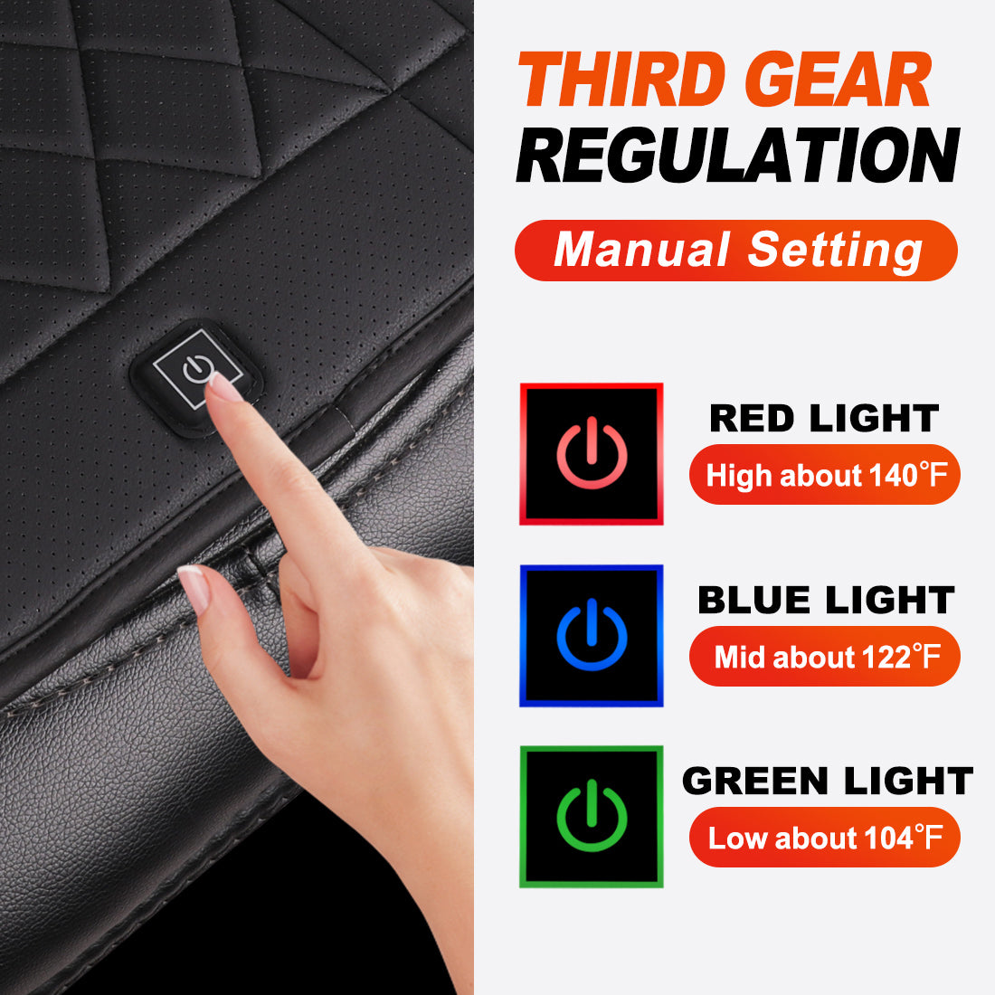 KINGLETING Heated Seat Cushion with Pressure Sensitive Switch, Heat Seat Cover for Home, Office Chair and More(Back and Seat)