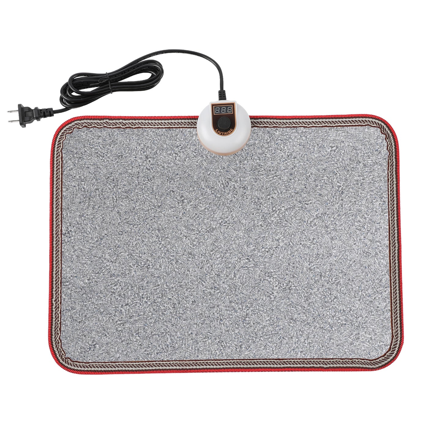 AC 230V Heated Floor Mat for Foot, Carbon Crystal Heating Pad, Electric Heated Foot Warmers for Office, Home（Grey）