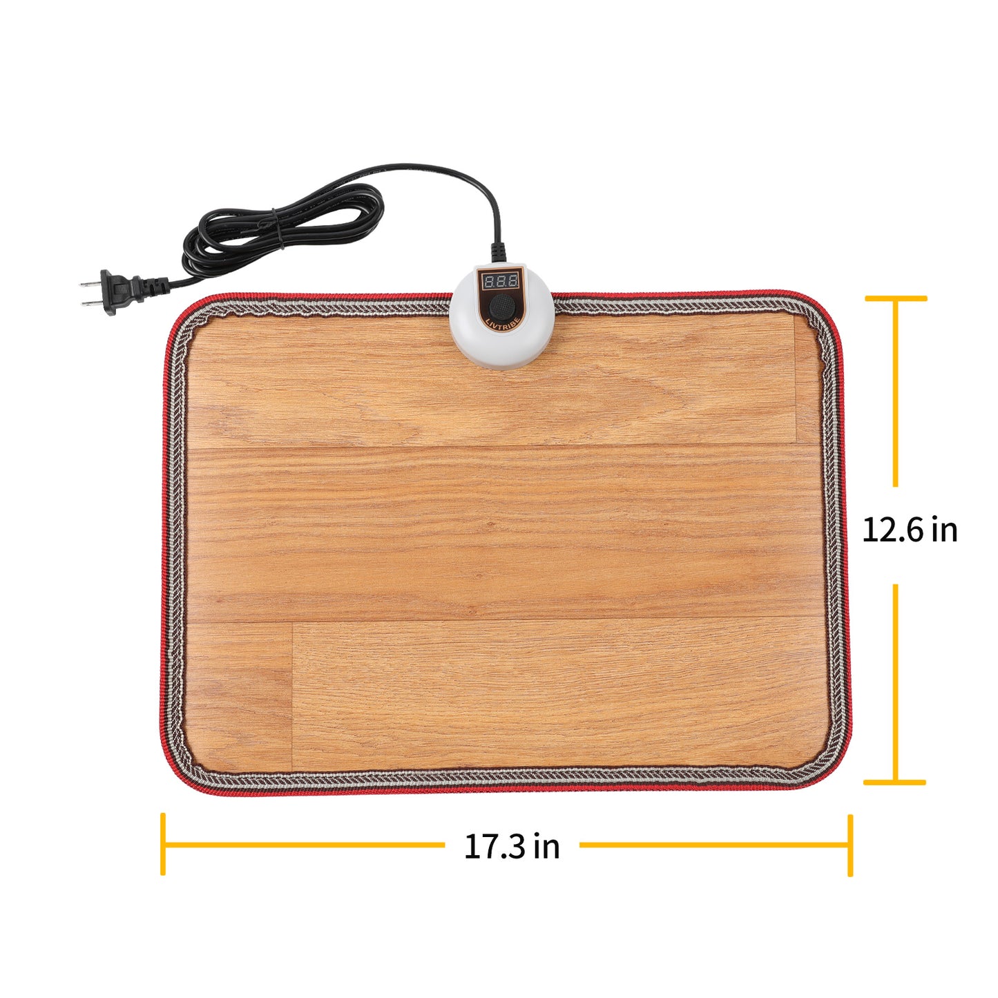 AC 230V Heated Floor Mat for Foot, Carbon Crystal Heating Pad, Electric Heated Foot Warmers for Office, Home（Brown）