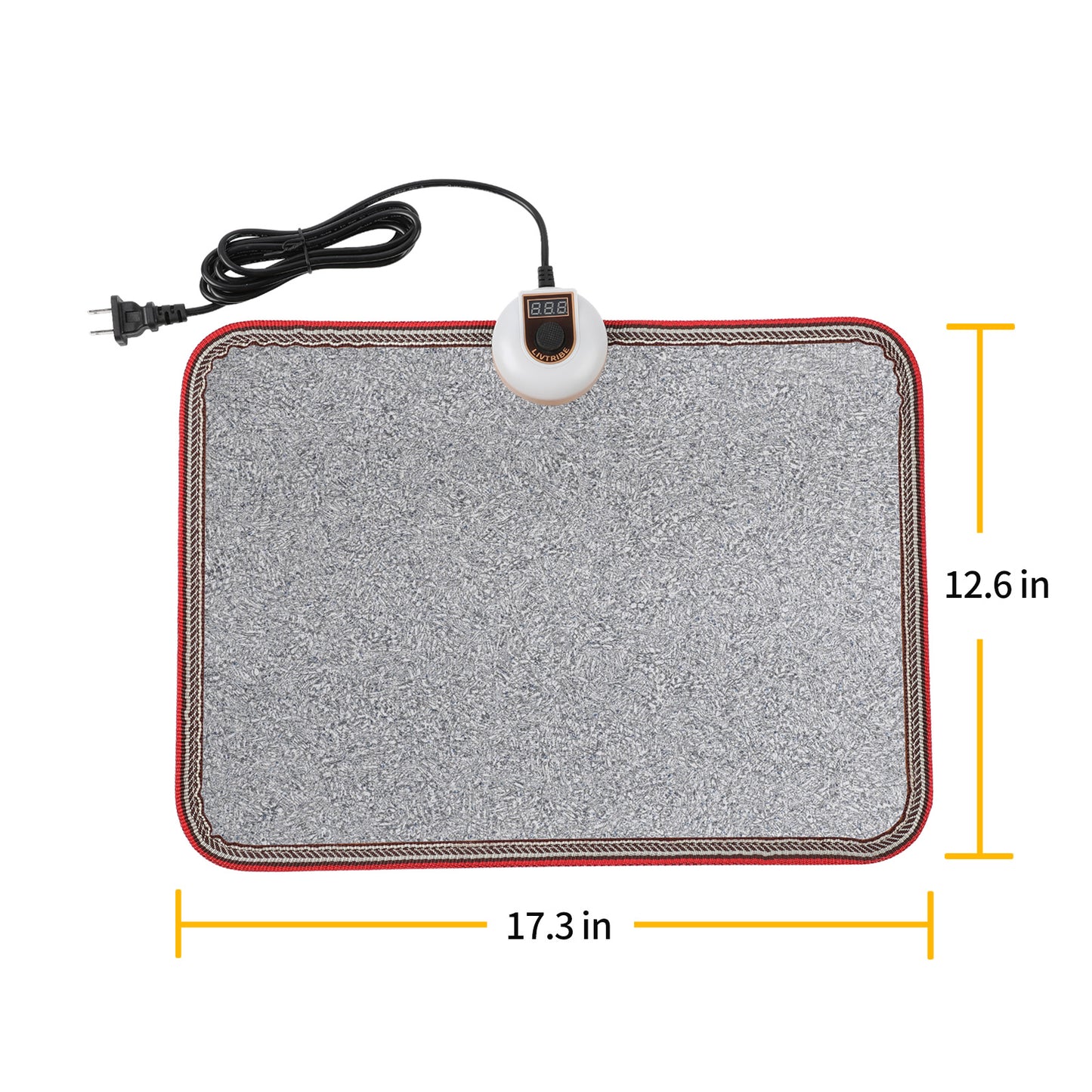 AC 230V Heated Floor Mat for Foot, Carbon Crystal Heating Pad, Electric Heated Foot Warmers for Office, Home（Grey）
