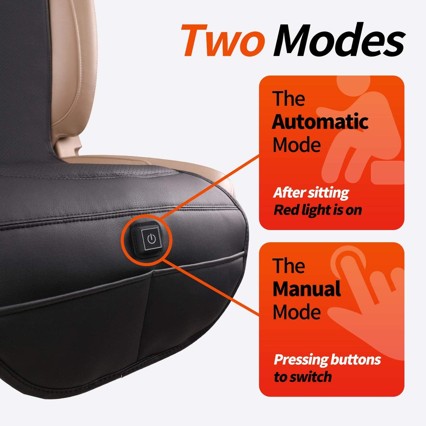 KINGLETING Heated Seat Cushion with Pressure-Sensitive Switch,Heated Seat Cover for Winter(Black)