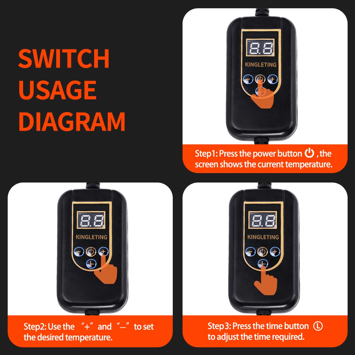 KINGLETING 12V Heated Seat Cushion (Black) kingletingstore