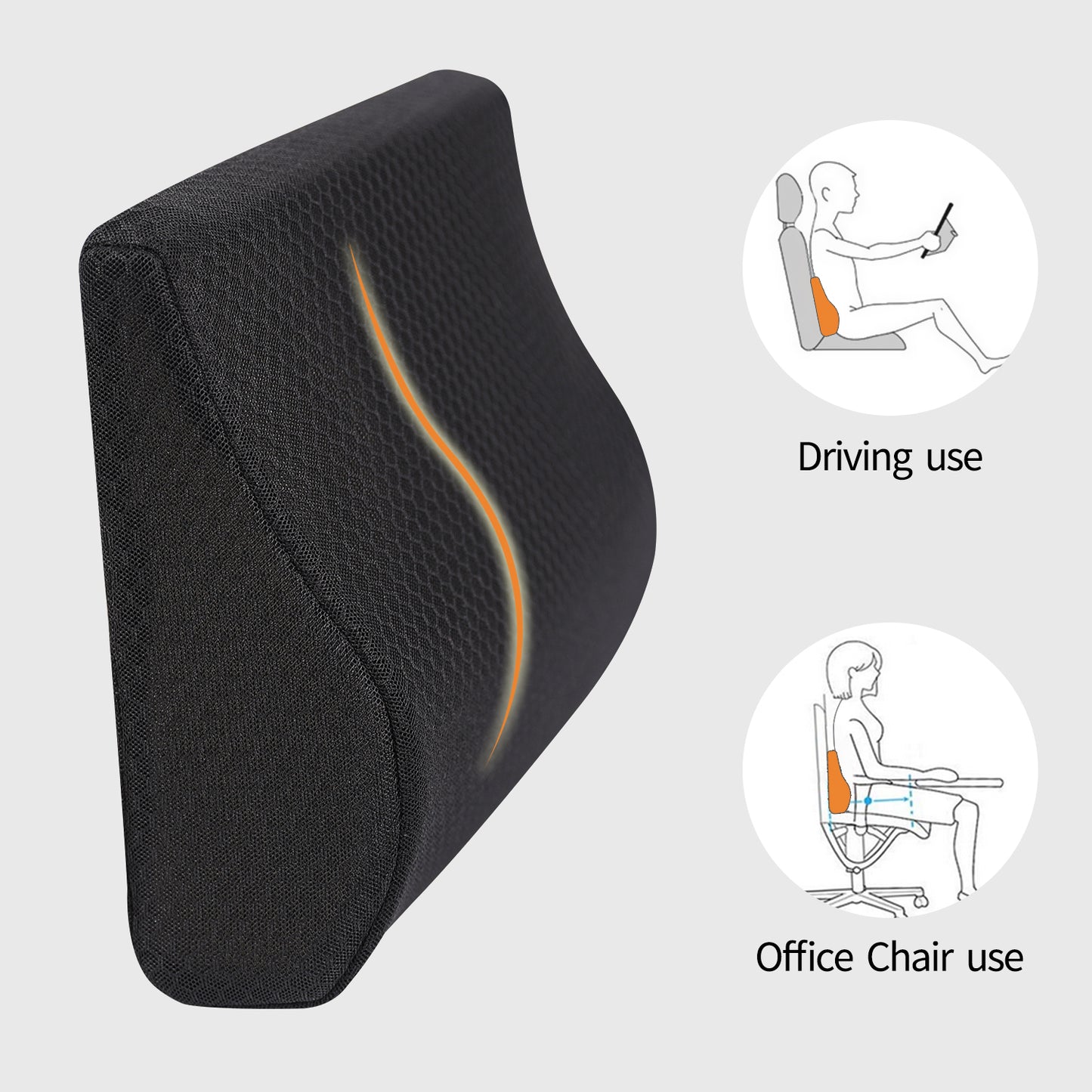Lumbar Support Pillow, Lumbar Back Support Cushion for Office Chair Car Seat